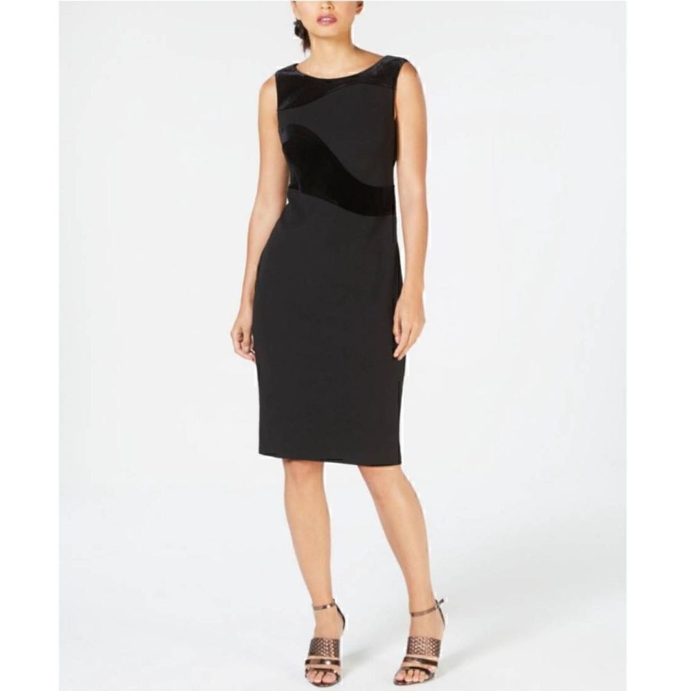 Calvin Klein chocolate velvet swirl sheath dress